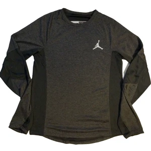 Jordan Training Dri-Fit Pullover Mens Sz M Black Gray Long Sleeve Shirt Top Nike - Picture 1 of 10