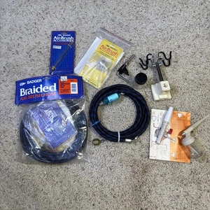 Badger 50-2011 10” Braided AIR Brush Hose Set of 2 + Accessories - Picture 1 of 8