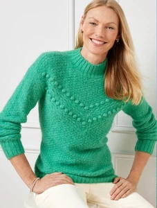 NWT Talbots Women’s Size 2X Green Acrylic Blend Mock Neck Pullover Sweater - Picture 1 of 3