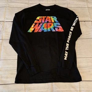 Camiseta Star Wars May The Force Be With You Tie Dye Arco Iris Talla Pequeña L/S - Imagen 1 de 7