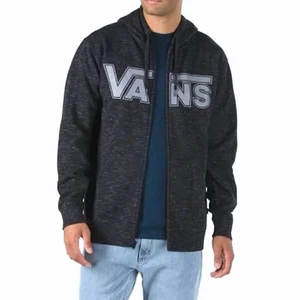 NWOT Vans Classic Full Zip Logo Men’s Hoodie M Charcoal $85 Casual B2S Fleece - Picture 1 of 13
