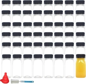 48pcs 4oz Small Plastic Juice Bottles with Caps, Mini Reusable Juicing Bottles w - Picture 1 of 1