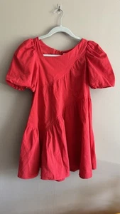 Girls ZARA red dress with puffed sleeves, Size 9-10 - Picture 1 of 18