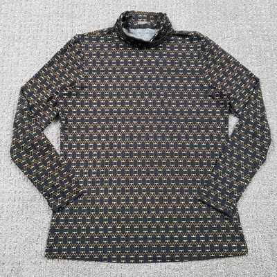 Blusa J McLaughlin Nora Feminina Média Preta Sinete Bloqueio Gola Alta Manga Longa - Imagem 1 de 4