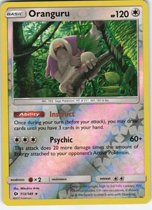 Oranguru 113/149 Reverse Holo Holo Rare SM Base Set NM Pokémon - Picture 1 of 2
