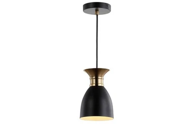 JONATHAN Y JYL6136A Edison Metal LED Pendant Light 5.75” Black Brass - Image 1 of 4