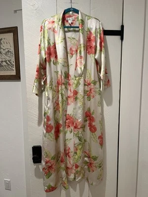 Vestido albornoz floral satinado vintage OSCAR de la RENTA Neiman Marcus XS para mujer Foto 1 de 4