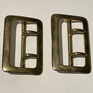Hebillas de cinturón de latón macizo de 2 clavijas - Imagen 1 de 3