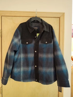 Pendleton Timberline Jacket Men's XL Blue Gray Plaid Wool Blend Insulated New - Image 1 of 4