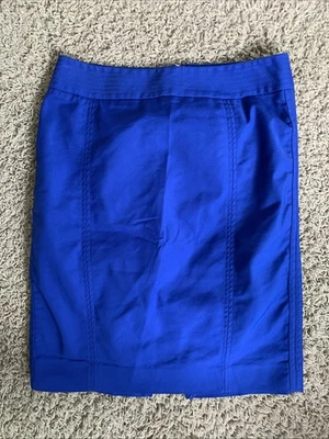 WHBM Talla 8 Azul Hasta la Rodilla Chino Lápiz Falda Recta Foto 1 de 4