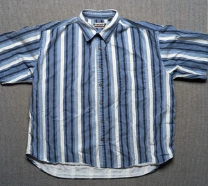 Vintage Rustler Shirt Mens 3XL Striped Blue Cowboy Ranch Western Work - Picture 1 of 7