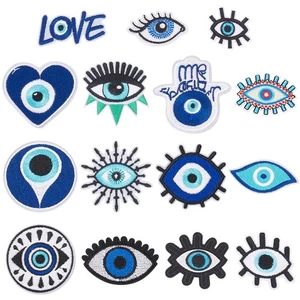 AHANDMAKER 15 Pcs Evil Eye Embroidery Patches for Clothes, Blue Evil Eye Appl... - Picture 1 of 6