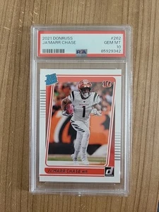 Ja'Marr Chase RC - PSA 10 GEM MT - 2021 Panini Donruss Rated Rookie #262 - Picture 1 of 2