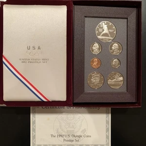 3 U.S. PRESTIGE PROOF SETS - 1990/1991/1992 - 20 COINS - 3 SILVER DOLLARS! - Picture 1 of 4