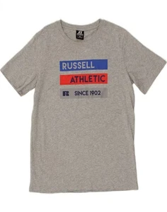 RUSSELL ATHLETIC Womens Graphic T-Shirt Top UK 10 Small Grey Flecked BT97 - Picture 1 of 3