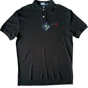 Neu mit Etikett Polo Ralph Lauren Interlock Hemd schwarz mit rotem Pony Größe S Baumwolle SS - Bild 1 von 5