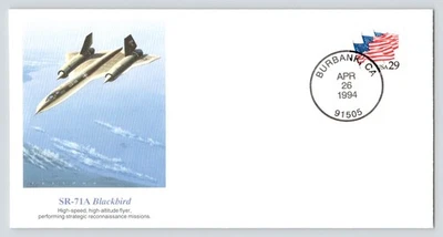 SR-71A Blackbird FDC Cachet Fellows Ferguson Art Fleetwood c1994 Burbank, CA - Image 1 of 4