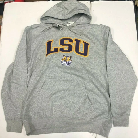 Majestic Section 101 LSU Tigers Adult Men's Name Mascot Pullover Hoodie Large Cover