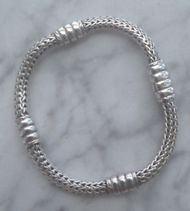 John Hardy Classic Woven Chain Bracelet Silver 5mm