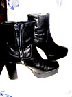 Zara Womens Black Platform Ankle Boots Faux Leather EU 37