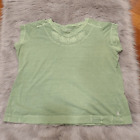 Woolrich Damen T-Shirt grün blumenbestickt Größe 2xl