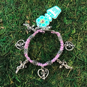 HOTI Light Purple Hemp Handmade Heart Cupid Angel Charm Roach Clip It Bracelet - Picture 1 of 1