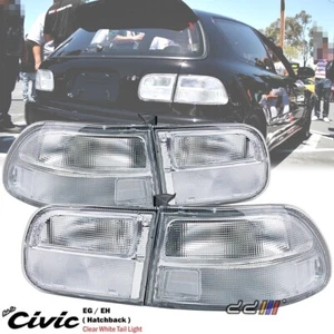 Luz trasera blanca transparente *JDM* señal de luz de freno trasera para 92-95 Honda Civic 3 puertas HB - Imagen 1 de 8
