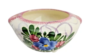 Nola Watkins Übertopf handbemalt Künstler signiert Keramik Blumen Fußschale - Bild 1 von 13