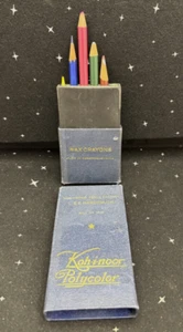 Vintage Koh-i-noor Polycolor Pencil Set 6 Colored Pencils 1 Missimg Box 1610 - Picture 1 of 5
