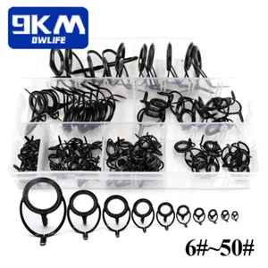 Black Fishing Rod Guides Building & Repair Size 6#-50# Stainless Steel & Ceramic - Picture 1 of 18