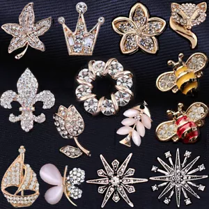 PIN de solapa bisutería broche de diamantes de imitación de cristal chaqueta regalo de cumpleaños para hombre - Imagen 1 de 30