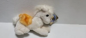 Vintage 1980 Dakin White Pegasus Horse Gold Wings Stuffed Animal Plush w tag - Picture 1 of 7
