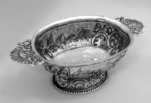Dutch Brandy Bowl Village Scenes 833 Silver 1800 - Picture 1 of 7