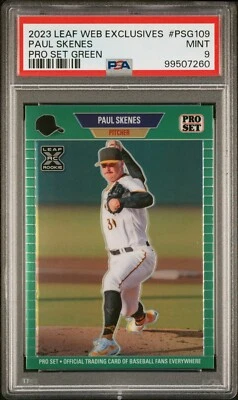 Paul Skenes 2023 Leaf Pro Set Metal #PSG-109 Green XRC 8/10 PSA 9 Pop 1! ROY!! - Image 1 of 4