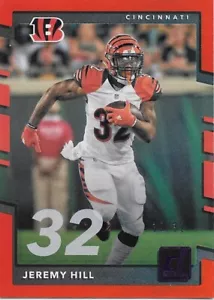 Numero maglia calcio 2017 Donruss JEREMY HILL - CINCINNATI BENGALS - #82 - Foto 1 di 1