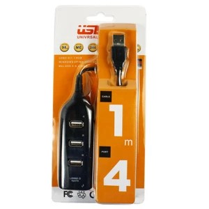 USB 2.0 Hi-Speed 4 Port Multi Hub Expansion Splitter For PC Laptop Notebook - Picture 1 of 6