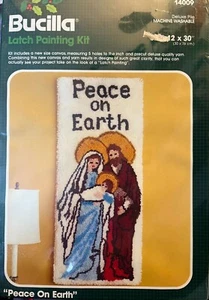 Bucilla Latch Hook Painting Kit Peace on Earth Christmas Nativity 12" x 30" NEW - Picture 1 of 4