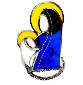 Candelabro Votivo Virgen María Vitral Artesano Niño Jesús 5" De Colección ¡Nuevo! - Imagen 1 de 9
