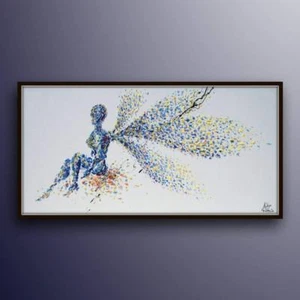 Painting 55", Fairy wishing, Original oil painting on canvas, rich thick layers - Picture 1 of 6