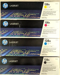 🔥 GENUINE SET 4 HP 128A TONER CE320A CE321A CE322A CE323A CM1415 CP1525 ✨ - Bild 1 von 4
