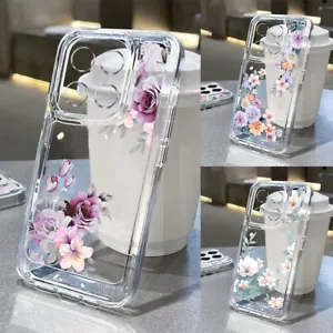 For Xiaomi Redmi Note 14 13 12 11 Pro 13T Clear Flower TPU Shockproof Case Cover - Picture 1 of 15