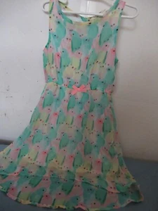 (S) Girls Size 6 Multicolored Floral High Low Hem Line Elastic Waist Dress H&M - Picture 1 of 10