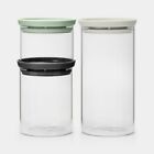 NEW Brabantia Stackable Glass Jar Set 3pce