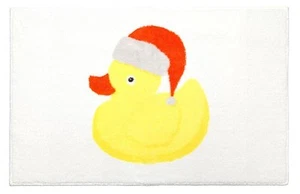 Christmas Ducky Rug Santa Hat 20x30 inches Low pile Bath Mat Non-slip latex Back - Picture 1 of 1