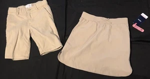 Girl’s Khaki School Uniform Shorts Size 8 Slim & NWT  Izod Skort Sz  8 Reg #1112 - Picture 1 of 22