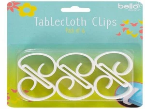 6 x White Tablecloth Weights Table Garden Party Decoration Clips Outdoor - Picture 1 of 1