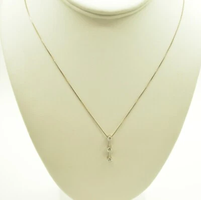 14k  Yellow Gold Box Chain with Diamond and Tourmaline Pink Stones18.0"GOLD-2126 - Image 1 of 3