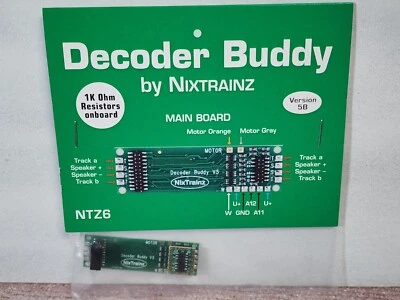 NIX Trainz NTZ6 Decoder Buddy 1K Ohm V5B 12 Output Motherboard w/ 21-Pin Socket - Image 1 of 3