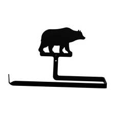 Wrought Iron Bear Paper Towel Holder Horizontal Wall Mount 12" Made in USA