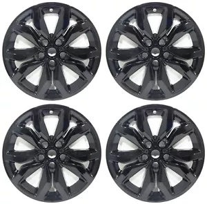 (4) NEW 18" GLOSS BLACK WHEEL SKINS FITS 2016-2018 CHEVY IMPALA 407BLK - Picture 1 of 4